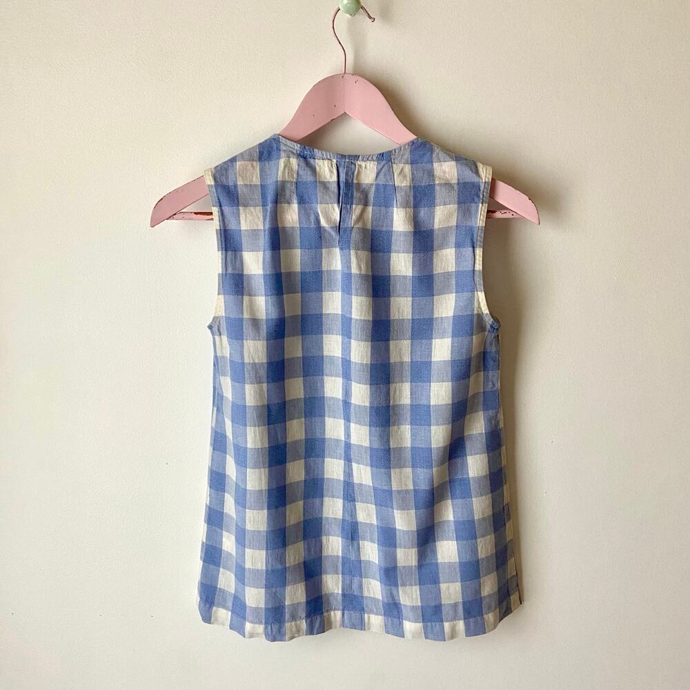 J. Crew Cotton/Linen Gingham Tank Top - Picture 2 of 6